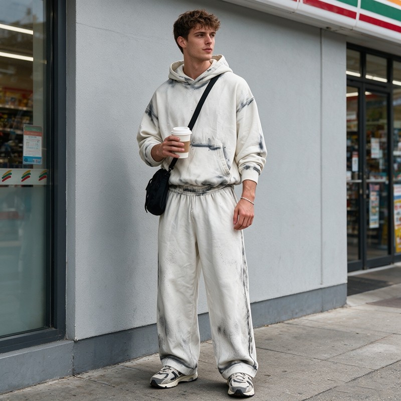 Spray Dye Splash Ink Hoodie Pant Set