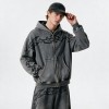 Washed DTG Print Full Zip Hoodie Set | Vintage Mineral Wash Tribal Graphic Zip Up Design | Custom Streetwear
