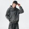 Washed DTG Print Full Zip Hoodie Set | Vintage Mineral Wash Tribal Graphic Zip Up Design | Custom Streetwear