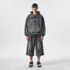 Washed DTG Print Full Zip Hoodie Set | Vintage Mineral Wash Tribal Graphic Zip Up Design | Custom Streetwear