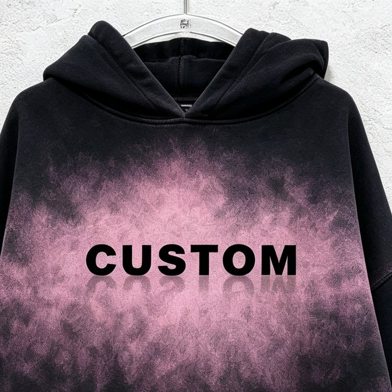 Washed Spray Dye Gradient Hoodie Set