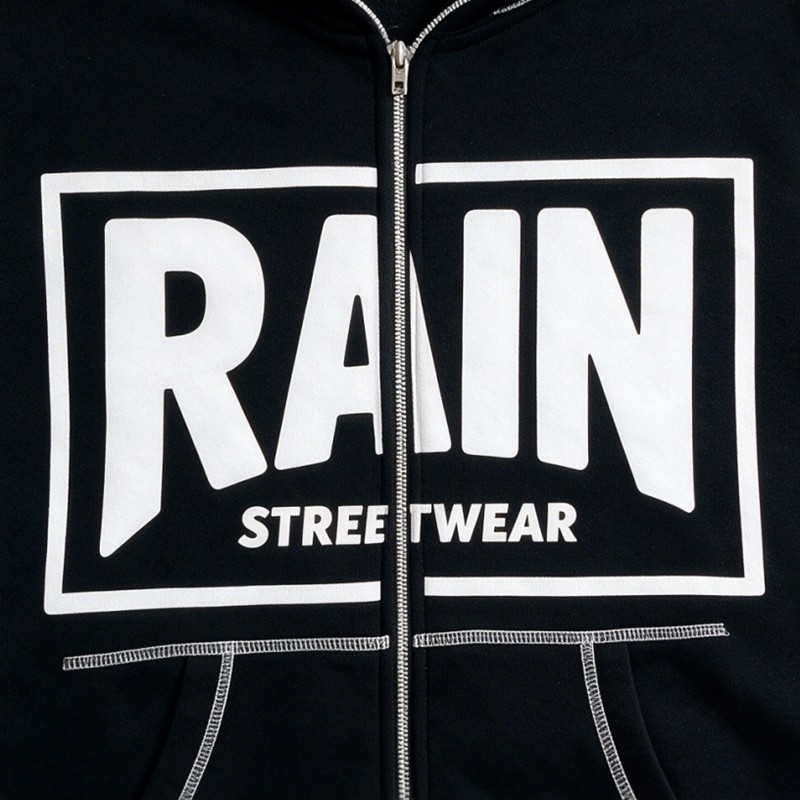 Screen Print Full Face Zip Hoodie