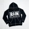 Screen Print Full Face Zip Hoodie | Contrast Stitch | Daily Casual Hip Hop Streetwear | Custom Streetwear