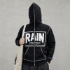 Screen Print Full Face Zip Hoodie | Contrast Stitch | Daily Casual Hip Hop Streetwear | Custom Streetwear