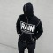 Screen Print Full Face Zip Hoodie | Contrast Stitch | Daily Casual Hip Hop Streetwear | Custom Streetwear
