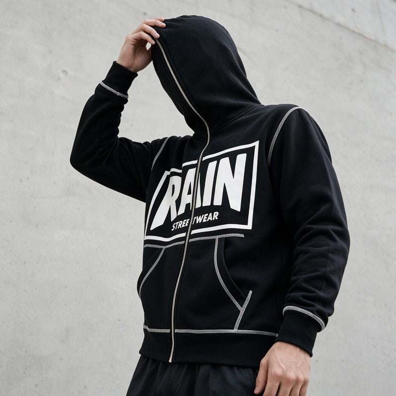 Screen Print Full Face Zip Hoodie