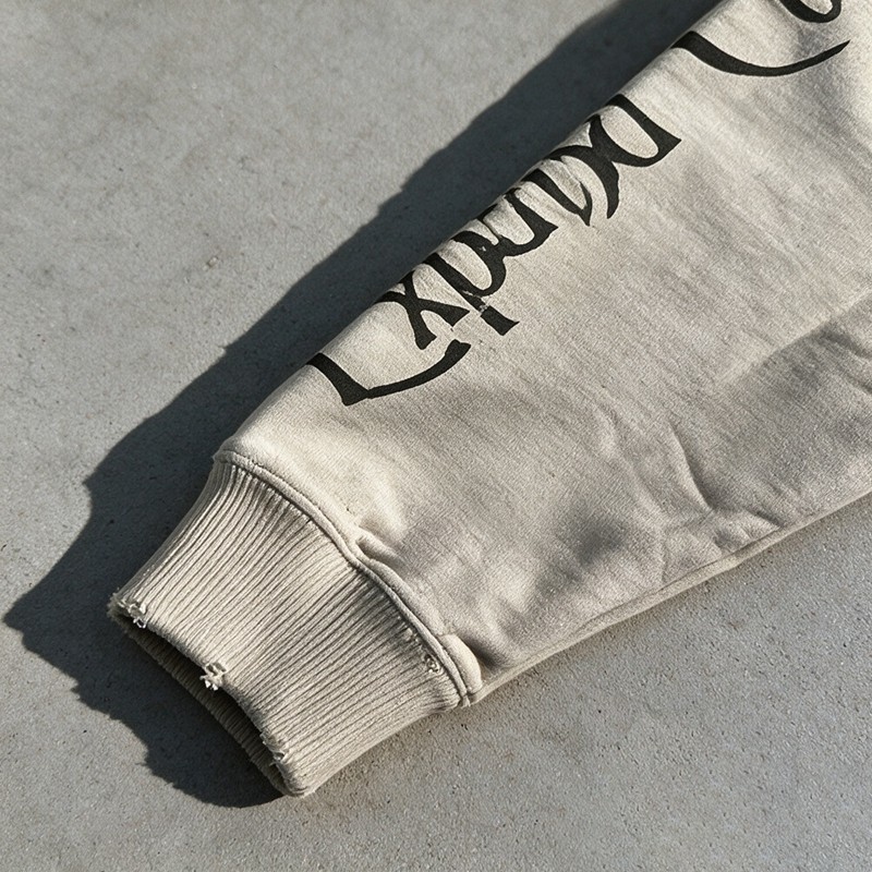 Washed Screen Print Full Face Zip Hoodie