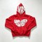 Full Face Zip Hoodie with Flame Heart 3D Puff Embroidery | Y2k hip hop street daily wear | OEM Streetwear