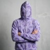 Embroidery Full Face Zip Hoodie with Towel Embroidery All Over DTG Print | Retro street casual daily wear | Custom Streetwear