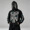 Full Face Zip Hoodie with Washed Rhinestone DTG Print | Shimmer Skeleton Butterfly Retro Design | Streetwear Manufacturer
