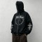Full Face Zip Hoodie with Washed DTG Thorn Heart Print Embroidery | Dark Grunge Street Daily Outfit | Custom Streetwear