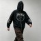 Full Face Zip Hoodie with Washed DTG Thorn Heart Print Embroidery | Dark Grunge Street Daily Outfit | Custom Streetwear