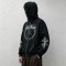 Full Face Zip Hoodie with Washed DTG Thorn Heart Print Embroidery | Dark Grunge Street Daily Outfit | Custom Streetwear