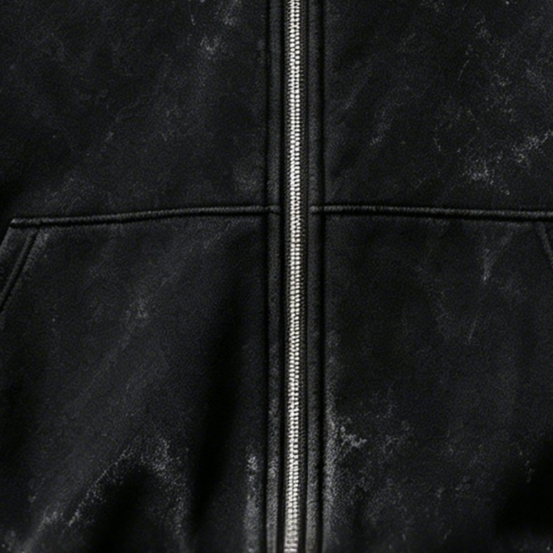 Wash DTG Print Full Face Zip Hoodie