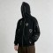 Wash DTG Print Full Face Zip Hoodie | Vintage Gothic Letter Sword Sleeve Print | Streetwear Manufacturer