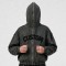 Washed Towel Embroidery Hoodie with Eyelet Rivet | Frayed Raw Edge Grunge Letter Design | Custom Streetwear