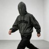 Washed Towel Embroidery Hoodie with Eyelet Rivet | Frayed Raw Edge Grunge Letter Design | Custom Streetwear