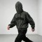 Washed Towel Embroidery Hoodie with Eyelet Rivet | Frayed Raw Edge Grunge Letter Design | Custom Streetwear