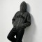 Washed Towel Embroidery Hoodie with Eyelet Rivet | Frayed Raw Edge Grunge Letter Design | Custom Streetwear