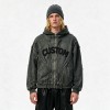 Washed Towel Embroidery Hoodie with Eyelet Rivet | Frayed Raw Edge Grunge Letter Design | Custom Streetwear