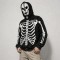Acid Wash Screen Print Full Face Zip Hoodie | Cracked Vintage Full Body Skeleton Graphic | OEM Streetwear