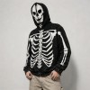 Acid Wash Screen Print Full Face Zip Hoodie | Cracked Vintage Full Body Skeleton Graphic | OEM Streetwear