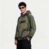 Distress Hoodie with Washed Spray Dye Ripped | Army Green Punk Street Casual Wear | Custom Streetwear