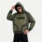 Distress Hoodie with Washed Spray Dye Ripped | Army Green Punk Street Casual Wear | Custom Streetwear