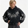 Distress Hoodie With Washed and Screen Print Ripped Craft | Gothic Punk Streetwear | Streetwear Manufacturer