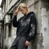 Distress Hoodie With Washed and Screen Print Ripped Craft | Gothic Punk Streetwear | Streetwear Manufacturer