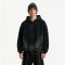 Distress Zip Up Hoodie With Washed Spray Dye Ripped Craft | Grunge Punk Streetwear | Clothing Manufacturer