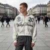 Washed Spray Dye Screen Print Zip Up Distress Hoodie | Vintage Faded Ripped Cropped Design | OEM Streetwear