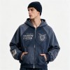 Distress Washed Hoodie with DTG Print Rhinestone | Applique Ripped Vintage Washed Style | OEM Streetwear
