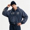 Distress Washed Hoodie with DTG Print Rhinestone | Applique Ripped Vintage Washed Style | OEM Streetwear