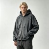 All Over Ripped Distress Washed Zip Up Hoodie | Grunge punk casual streetwear | Streetwear Manufacturer