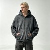 All Over Ripped Distress Washed Zip Up Hoodie | Grunge punk casual streetwear | Streetwear Manufacturer
