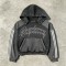 Vintage Washed Distressed Ripped Cropped Hoodie with DTG Print | Frayed Raw Edge | Custom Streetwear