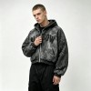 Acid Washed Ripped DTG Print Applique distress hoodie | Gothic Street Daily wear | Custom Streetwear
