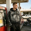 Acid Washed Ripped DTG Print Applique distress hoodie | Gothic Street Daily wear | Custom Streetwear