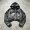 Acid Washed Ripped DTG Print Applique distress hoodie | Gothic Street Daily wear | Custom Streetwear