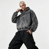 Vintage Washed Ripped Tribal DTG Print distress hoodie | Y2K Gothic Streetwear | OEM Streetwear