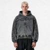 Vintage Washed Ripped Tribal DTG Print distress hoodie | Y2K Gothic Streetwear | OEM Streetwear