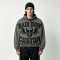 Applique Skull DTG Print Vintage Wash Boxy Hoodie | Heavyweight cotton | Gothic grunge streetwear | OEM Streetwear