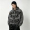 Applique Skull DTG Print Vintage Wash Boxy Hoodie | Heavyweight cotton | Gothic grunge streetwear | OEM Streetwear