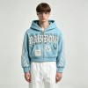 DTG Print Applique Rhinestone Cropped Boxy Zip Up Hoodie | Y2K Street Fashion | Custom Streetwear
