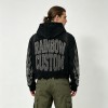 Vintage Washed Skull Rhinestone Cropped Boxy Raw Edge Hoodie | Heavyweight cotton | Gothic hip hop streetwear | Streetwear Manufacturer