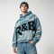 Vintage Wash Applique Embossed Cropped Boxy Hoodie | Heavy cotton | Retro hip hop streetwear | Custom Streetwear