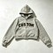Vintage Towel Embroidery Applique Cropped Boxy Hoodie | Heavy fleece | Casual street fashion | OEM Streetwear