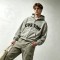 Vintage Towel Embroidery Applique Cropped Boxy Hoodie | Heavy fleece | Casual street fashion | OEM Streetwear