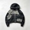 Vintage Washed Raw Edge Applique Cropped Boxy Hoodie | Heavyweight cotton | Y2K goth streetwear | Custom Streetwear